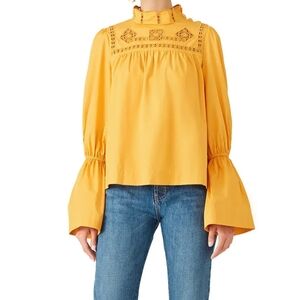 Free People Another Eternity Blouse Marigold XS